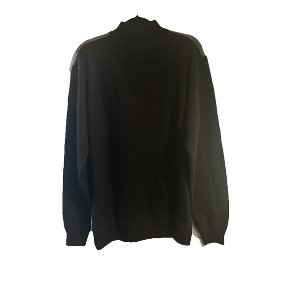 Studio By Omega Vintage Pullover Sweater Black & Gray Argyle 1/4 Zip Men’s L - Picture 5 of 8